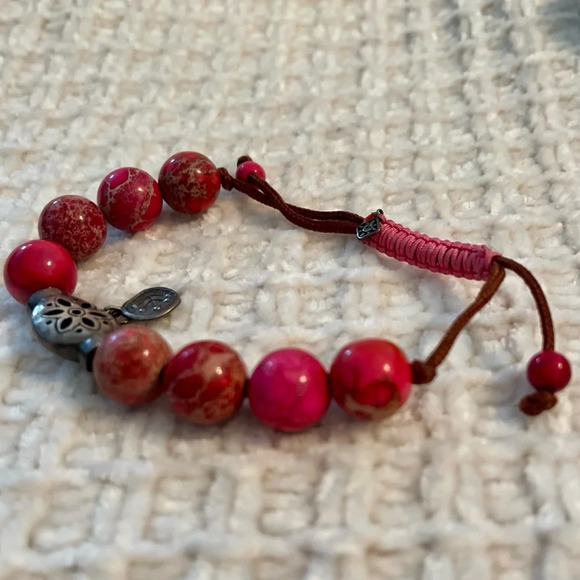 Silpada Sterling Silver Fuchsia Jasper Bead with Sliding Cord - Picture 4 of 4